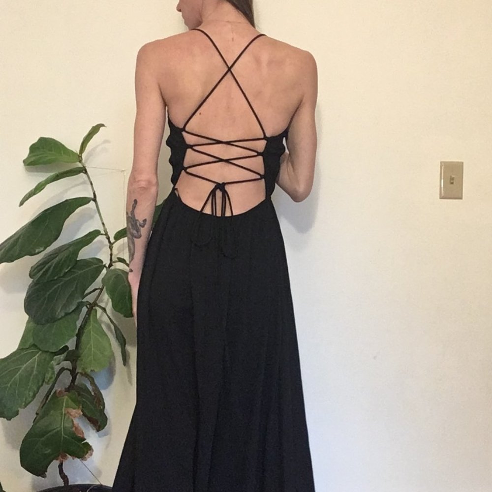 Lace Up Maxi Dress